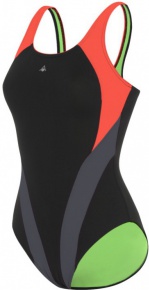 Дамски бански Aqua Sphere Lindy Repreve Black/Coral
