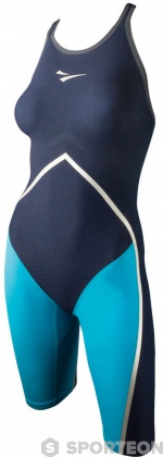 Дамски състезателни бански Finis Rival Open Back Kneeskin Navy/Aqua