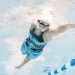 Дамски състезателни бански Finis Rival Open Back Kneeskin Navy/Aqua