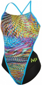 Дамски бански Michael Phelps Snake Open Back Multicolor/Black