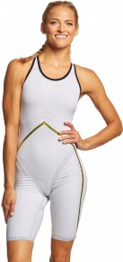 Дамски състезателни бански Finis Rival Open Back Kneeskin White