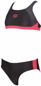 Бански за момичета Arena G Ren Two Pieces Junior Black/Deep Grey/Fluo Red Бански за момичета Arena G Ren Two Pieces Junior Black/Deep Grey/Fluo Red