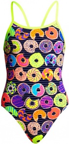 Бански за момичета Funkita Dunking Donuts Single Strap One Piece Girls Бански за момичета Funkita Dunking Donuts Single Strap One Piece Girls