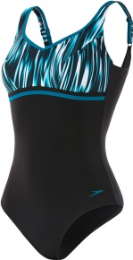 Speedo ContourLuxe Printed 1 Piece Nordic Teal/Black/White Speedo ContourLuxe Printed 1 Piece Nordic Teal/Black/White