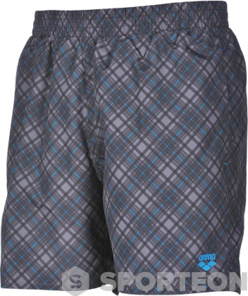 Плувни шорти Arena Printed Check 2 Boxer Grey/Turquoise