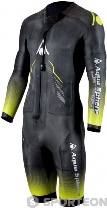 Мъжки неопренов костюм за суимрън Aqua Sphere Aquaskin Swim-Run Limitless Shorty Men Black/Yellow