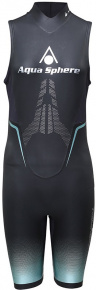 Дамски къс неопренов костюм за плуване Aqua Sphere Aquaskin Shorty Women Black/Turquoise