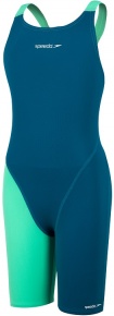 Speedo Fastskin Endurance+ Openback Kneeskin Girl Nordic Teal/Green Glow Speedo Fastskin Endurance+ Openback Kneeskin Girl Nordic Teal/Green Glow