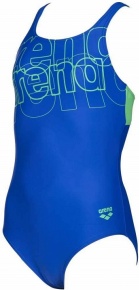 Бански за момичета Arena Spotlight Swim Pro Back One Piece Junior Neon Blue/Golf Green