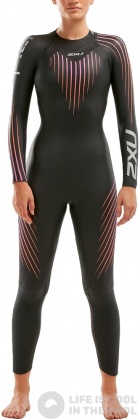 Дамски неопренов костюм за плуване 2XU P:1 Propel Wetsuit Women Black/Sunset Ombre