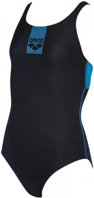 Бански за момичета Arena Basics Swim Pro Back One Piece Junior Black/Turquoise