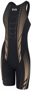Състезателни бански за жени Tyr AP12 Compression Open Back Black/Gold Състезателни бански за жени Tyr AP12 Compression Open Back Black/Gold