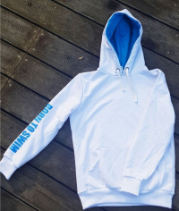 Детски суитшърт с качулка BornToSwim Sweatshirt Hoodie Junior White/Turquoise