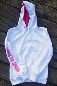 Детски суитшърт с качулка BornToSwim Sweatshirt Hoodie Junior White/Pink