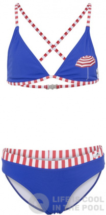 Бански за момичета Aquafeel Parasole Bikini Girls Blue/Red