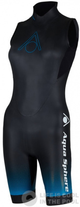 Дамски къс неопренов костюм за плуване Aqua Sphere Aquaskin Shorty V3 Women Black/Blue