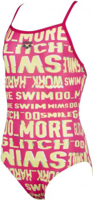 Arena Neon Glitch Light Drop Back One Piece Junior Freak Rose/Green Multi Arena Neon Glitch Light Drop Back One Piece Junior Freak Rose/Green Multi