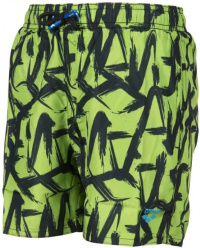 Плувни шорти за момчета Arena Fundamentals Allover Boxer Junior Soft Green/Multi