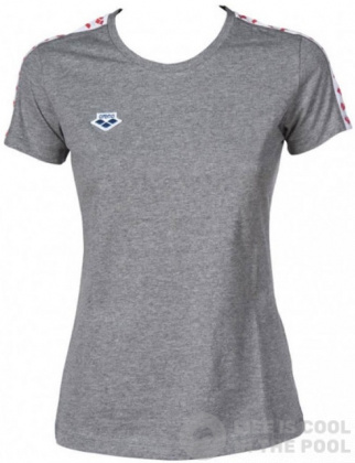 Дамска тениска Arena W T-Shirt Team Grey Melange/White/Red