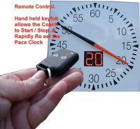 Swimaholic 4 Handed Pace Clock Remote Control Inc Digital Readout Square