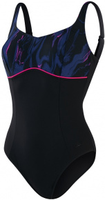 Speedo ContourLustre Printed Shaping 1 Piece Black/Electric Pink/Harmony Blue Speedo ContourLustre Printed Shaping 1 Piece Black/Electric Pink/Harmony Blue