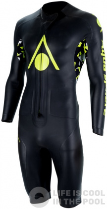 Мъжки неопренов костюм за суимрън Aqua Sphere Aquaskin Swim-Run Limitless V2 Shorty Men Black/Bright Green