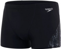 Speedo Allover V-Cut Aquashort Black/White/USA Charcoal