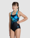 Arena Girls Multi Pixels Swim Pro Back Black/Turquoise