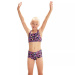 Speedo Printed Boyleg 2 Piece Girl Black/Rose/Miami Lilac