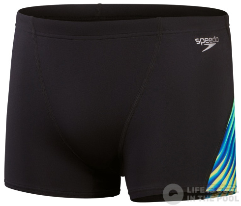 Speedo Allover Digi V-Cut Aquashort Black/True Cobalt