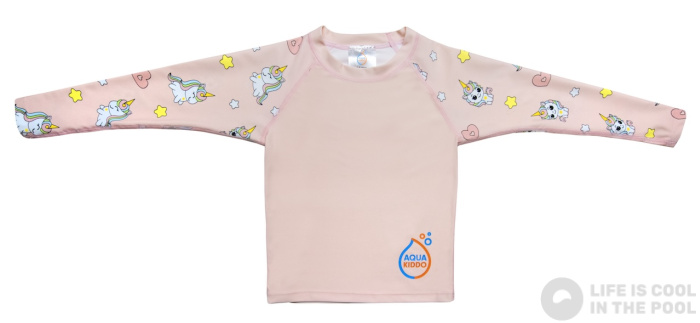 Детска плажна тениска с UV защита Aquakiddo UV Protection Shirt Unicorns