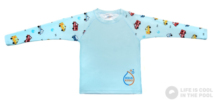 Детска плажна тениска с UV защита Aquakiddo UV Protection Shirt Cars