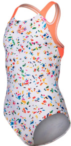 Arena Performance Confetti Swim Pro Back Girls White Multi/Bright Coral Arena Performance Confetti Swim Pro Back Girls White Multi/Bright Coral