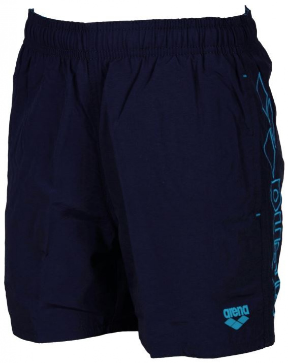 Arena fundamentals embroidery boxer junior navy/turquoise 28 – Бански костюми > Бански костюми за момчета > Плувни шорти