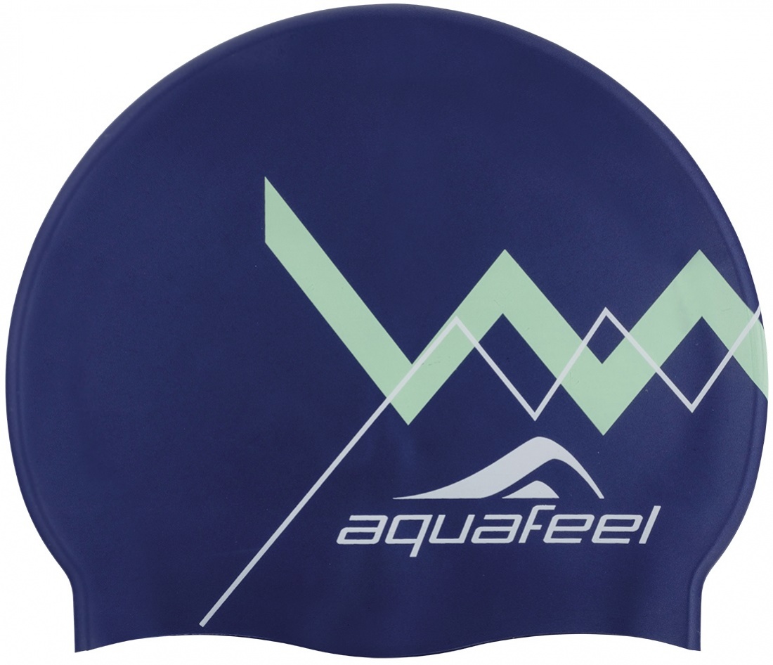 плувна шапка aquafeel zig zag silicone cap син – Плувни шапки > Шапки за плуване за възрастни