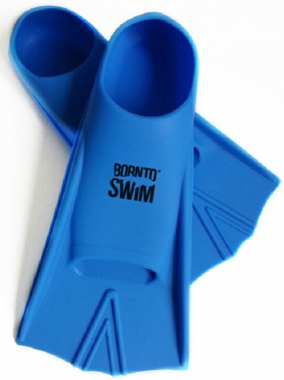 Borntoswim junior short fins blue xxs – Аксесоари за плуване > Плавници > Тренировъчни плавници